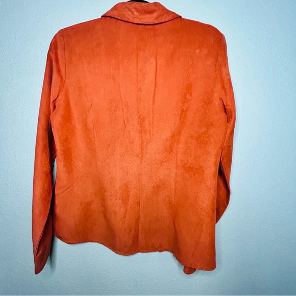 Lemon grass long sleeve collar button down burnt orange shirt jacket size med. - Picture 4 of 6